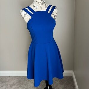 B. Smart Royal Blue Mini Cocktail Dress